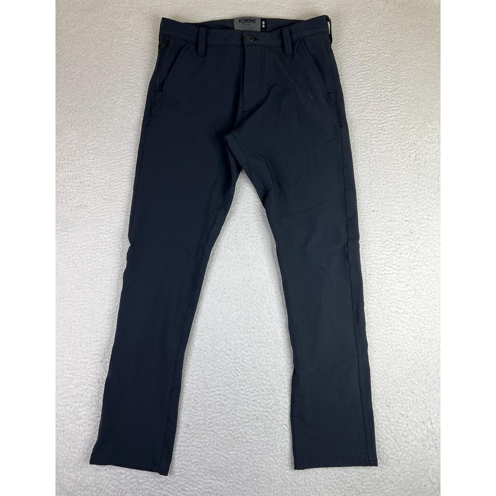 Chrome Industries Pants Mens 32x32 Black Stretch Cycling Khakis Zip Pocket